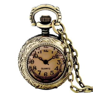 Classic Roman Bronze Vintage Antique Model Heart Hollow Pocket Watch 32 Designs Small Size Quartz Movement Dial