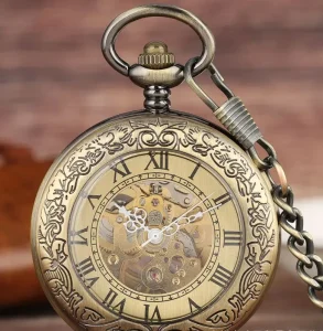 Classic Roman Flower Pocket Watch Automatic Mechanical Pocket Watch
