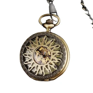 Classic Roman Flower Pocket Watch Hollow Automatic Mechanical