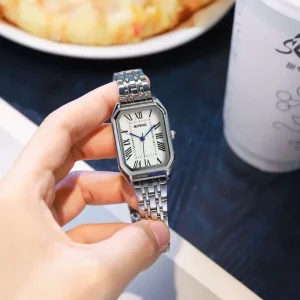 Classic Roman Rectangular Women’s Quartz Watch Stainless Steel