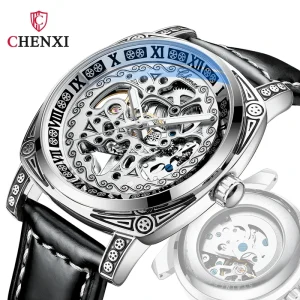Classic Royal Skeleton Design Men’s Watch Waterproof Luminous Retro Automatic Winding Mechanical Wrist Watch