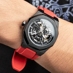 Classic Silicone Strap Automatic Wrist Watch for Men