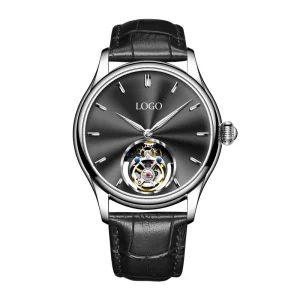 Classic Spike Automatic Men’s Tourbillon Watch Sapphire Stainless Steel Flying Tourbillon Mechanical Watch