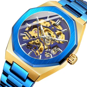 Classic Stylish Business Skeleton Mechanical Watch 41MM Automatic Watch With Logo Water Resistant Stainless Steel
