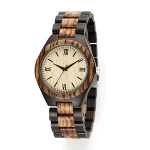 Classic T6 Series Luxury Outdoor Wooden Watch, Business Coin-Styled Timepiece