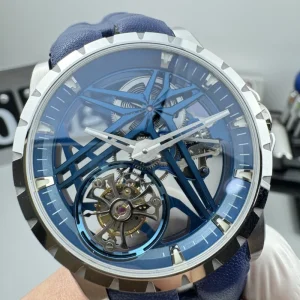 Classic Tourbillon Skeleton Diving Watch 40mm Sapphire Crystal Stainless Steel Case Rubber Strap 20m Water Resistance
