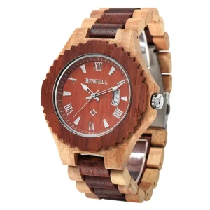 Classic Wooden Wrist Watch Fashion Calendar Movement Sandalwood Watch