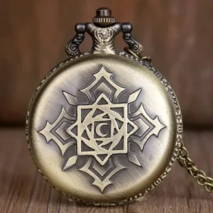 Classical 47mm Alloy Magic Circle Quartz Pocket Watch White Dial Vintage Antique Pendant Watch