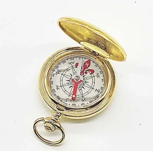 Compass with Pop up Lid Antique Compass Pocket Watch Golden Compass with Lid