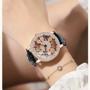 Counter Direct Delivery Women’s Colorful Peacock Light Luxury All match Trendy Fashion Elegant Exquisite Quartz Pointer Watch