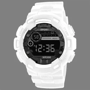 Couple Classic Fashion Sports Outdoor Waterproof Digital Alarm Silicone Plastic Electronic Watch Men and Women