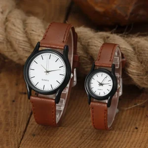 Couple Leather Band Watches Men’s Women’s Watches Alloy Case Quartz Glass Watches Manufacturer