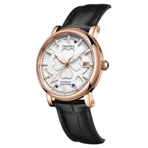 Couple Watch Engraved Analog Mechanical Movement Stainless Steel Case Automatic Unisex Watch Sapphire Crystal 5BAR Water