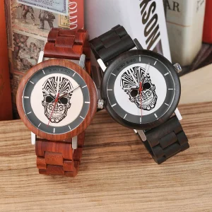 Couple Watches Personalized Skeleton Wood Watches