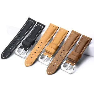 Crazy Horse Leather Watch Band Men’s Rough Style Watch Strap 22mm 24mm 26mm Fit for panerai