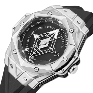 Creative Unisex Quartz Watch with Hollow Dial Luminous Waterproof Silicone Strap Men’s Fashion Trend Casual Round Alloy Case