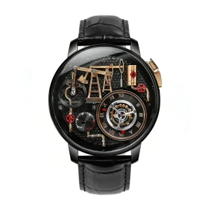 Creative Waterproof Men’s Automatic Watch with Hollow Tourbillon Design Fashionable Leather Strap Stainless Steel Case