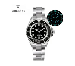 Cronos L6009 Automatic Diving Watch Stainless Steel 2000 Meters Water Resistance Professional Diver NH35
