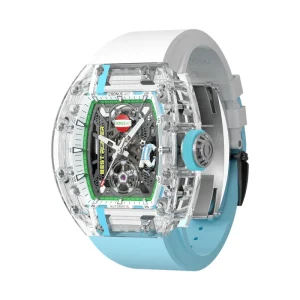 Cronusart Soccer Cup Cheer Design Men Automatic Mechanical Watch 44mm Tonneau Case Crystal Case Skeleton Back Wristwatch