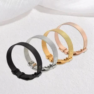 Cross border Eco Friendly Unisex Fashion 10MM Stainless Steel Mesh Watch with Joker Bracelet Jewelry Factory Direct Sales