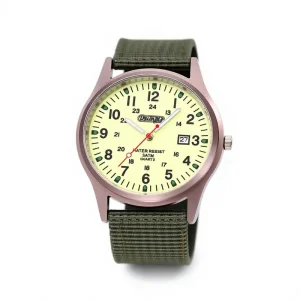 Cross border Men’s Quartz Watch with Nylon Strap Alloy Case Pointer Display Luminous Sports Casual Use 41mm