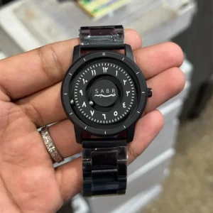 Custom Arabic Number Quartz Wristwatch for Men Stainless Steel Band Magnetic Ball Sports Watch Antique Dial