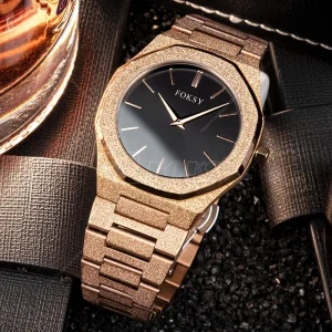 Custom Business Frosted Wristwatches With Logo Stainless Steel Quartz Hand Watches for Men