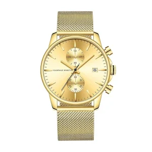 Custom Chronograph Watch Men Stylish Casual Stainless Steel Band Waterproof Sport Calendar Chronograph Japan Movement Wristwatch