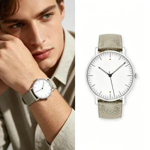 Custom Classic Original Large Dial Leather Unisex Couple Quartz Movement Watches Wristwatch for Men