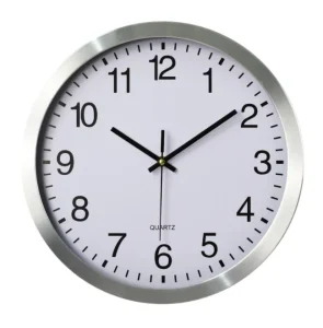 Custom Company Name Aluminum Quartz Round Wall Clock Metal