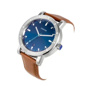 Custom Deep Blue Watch Dial Logo Men’s Business Calendar Stainless Steel Mechanical Watches