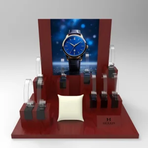Custom Design Matte Lacquered Environmentally Friendly MDF PU Acrylic 15 Slot Luxury Watch Display Trays Set for Counter