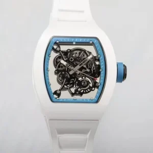 Custom Designer Style Luxury Men’s Automatic Mechanical Watch with Rubber Strap, Ceramic Dial and Tourbillon