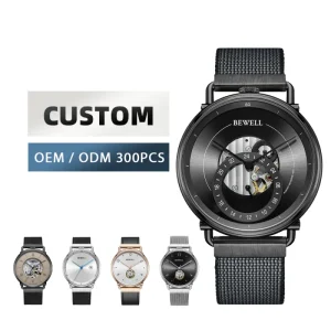 Custom Engraved Logo Stainless Steel Watches Luxury Stainless Steel Watch OEM Services Casual Stainless Steel Watch for Men