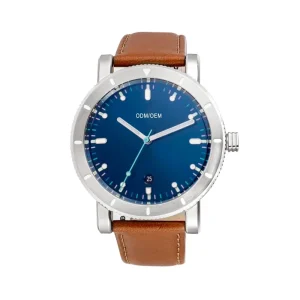 Custom Factory Men’s Mechanical Watch Business Genuine Leather Water Resistant Pointer Dial Mechanical Watch