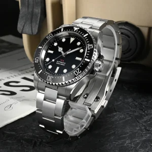 Custom Factory Price Luxury Sw200 30atm Mechanical Automatic GR5 Titanium Men Diving Helium Device Watch