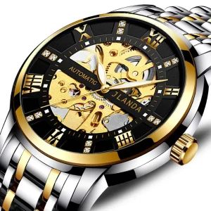 Custom High Quality Luxury Fashionable Automatic Mechanical Men’s Watch Luminous Pointer Dial Stainless Steel Band Waterproof