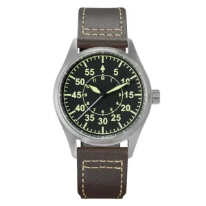 Custom High Quality Titanium 20ATM Sapphire Glass Diver Pilot Mechanical Automatic Watch Genuine Leather Men