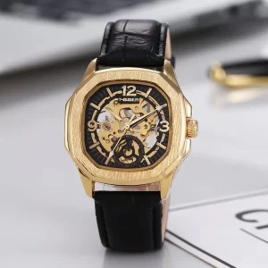 Custom Hollowed out Business Automatic Mechanical Stainless Steel Coin Watches Personality Fashion Exquisite Luxury