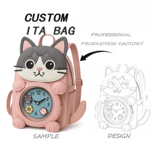 Custom Kitten Alarm Clock Shape Ita Bag Clear Crossbody Ita Bag Manufacturer Ita Bag Printing Insert Itabag