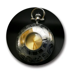 Custom LOGO Half Double Hunter 2035 Japan Quartz Movement 304L Stainless Steel Case IPS Pocket Watch
