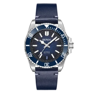 Custom Logo 300m Diving Watch Genuine Leather Mechanical Automatic Watch BGW9 Super Luminous Ceramic Bezel