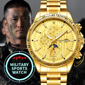 Custom Logo Automatic Mechanical Watch Gold Stainless Steel Men Designer Wrist Watch