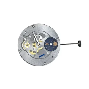 Custom Logo Automatic Self Winding Pocket Watch Lunar Phase Mechanical Movement
