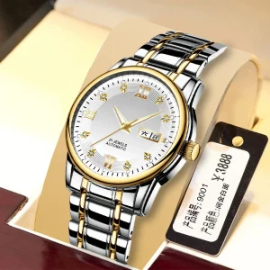 Custom Logo Automatic Watch Men Wristwatches Auto Date Business Luxury Man Watches Luminous Stainless Steel Watch Mechanical