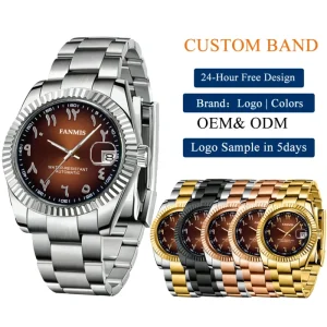 Custom Logo Band China Factory Men’s 39mm Stainless Steel Automatic Watch Waterproof Mechanical Movement