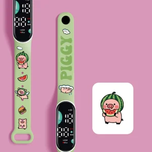 Custom Logo Cartoon Children Electronic Watch Animation Led Electronic Watch Kids Waterproof Touch Bracelet Watch