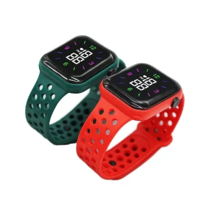 Custom Logo Children Boys Girls Sports Plastic Digital Watch Square LED Display Watch