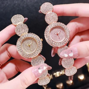 Custom Logo Dress Girl Luxury Moissanite Hand Watches Women Quartz