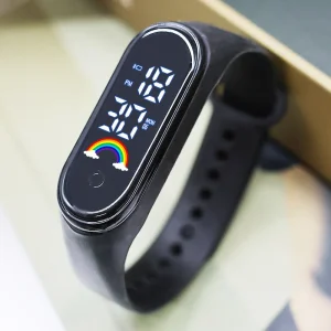 Custom Logo Factory Fashion Sports Band Wrist Watch Led Digital Men Children Watch Sports Wristwatch